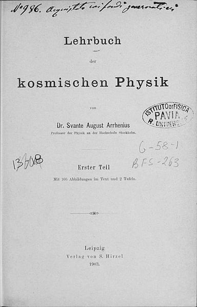 Svante Arrhenius' work played a significant role in the emergence of what scientific discipline?