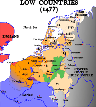 When did the Spanish branch of the Habsburgs take control of the Low Countries?