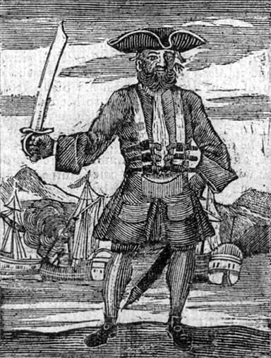 Who was the pirate Blackbeard parted company with?