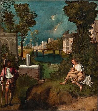 How many paintings are firmly attributed to Giorgione?