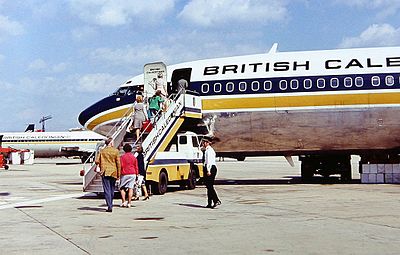 What was British Caledonian's slogan in the 1980s?
