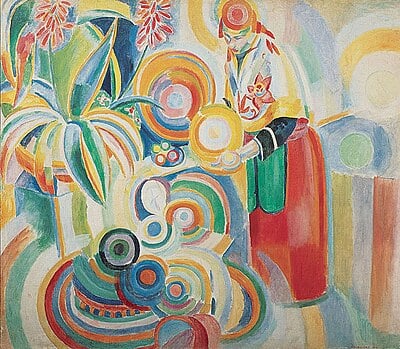 What woman figure influenced Delaunay's art in his late career?