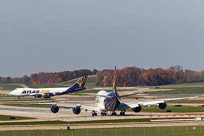 How many global destinations does Atlas Air operate to?