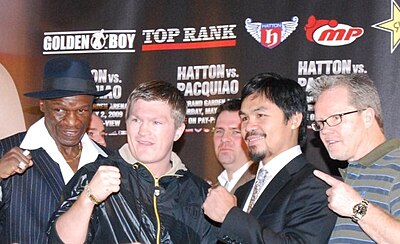 How many divisions did Hatton win world titles in?