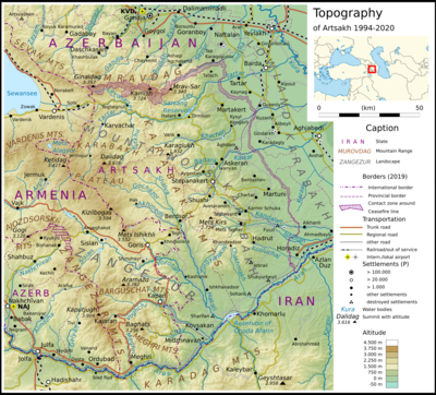 Which two countries claimed the region of Nagorno-Karabakh after the fall of the Russian Empire?