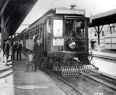 What type of rail system did the Pacific Electric Railway Company use?
