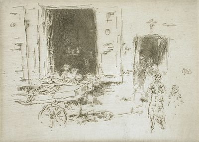 Was Whistler known for including sentimentality in his paintings?