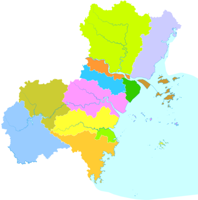 Which neighboring province is located to the south of Wenzhou?
