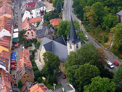 In 2000 the population of Jena, was 99,893.[br] Can you guess what the population was in 2021?