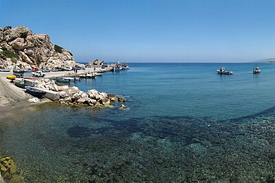 What is the name of the ancient city-state located on the northern tip of Rhodes?