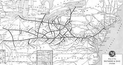 Which state did the B&O Railroad reach in 1857?