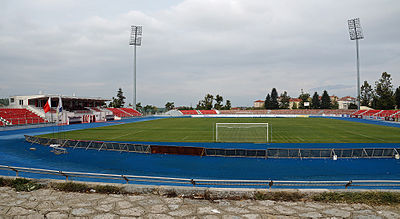 What is the name of the stadium where KF Skënderbeu Korçë plays its home games?