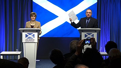 How did Salmond secure his first term as First Minister?