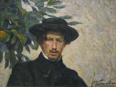 What is the key theme of Boccioni's art?