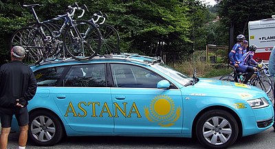 Who was the Kazakh rider involved in a major doping scandal?