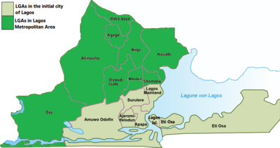 How many Local Government Areas (LGAs) make up the Lagos Metropolitan Area?