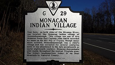 In which U.S. state is the Monacan Indian Nation primarily located?