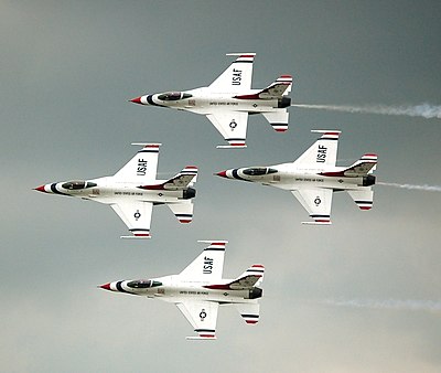 What is the official color scheme of the Thunderbirds' aircraft?