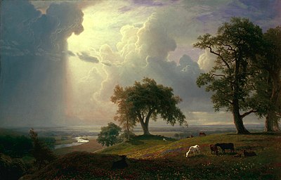 What type of landscapes is Bierstadt best known for?