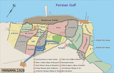 Which city was the mercantile capital of Bahrain before becoming the actual capital?