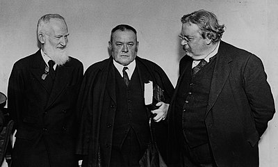 What type of arguments did Chesterton often use in his apologetic works?