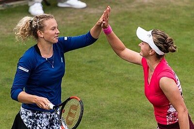 In which year did Barbora Krejčíková become World No. 1 in doubles?
