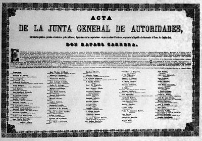 What title was given to Rafael Carrera in 1854?