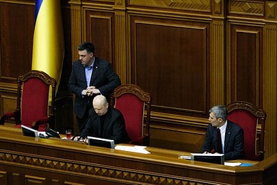 Turchynov's stint as Acting Prime Minister came after the dismissal of whose government?
