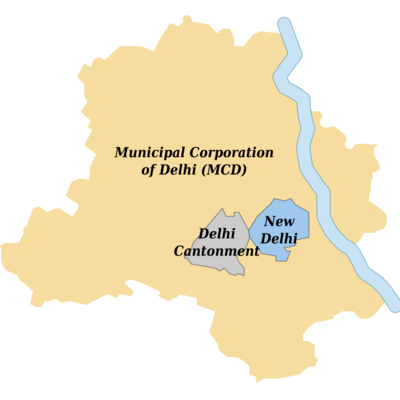Which river flows through New Delhi?
