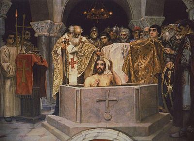 What motif is commonly found in Vasnetsov's works?