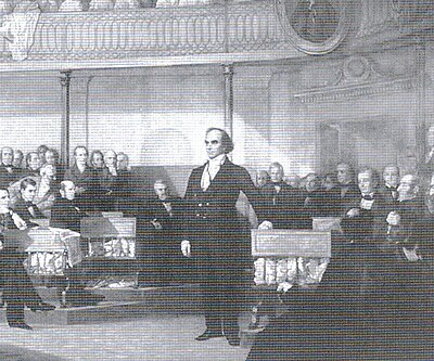 What was the place of Daniel Webster's passing?