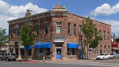 What were the downtown buildings in Flagstaff constructed with?