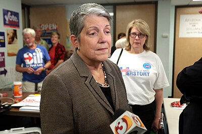 How many terms did Janet Napolitano serve as governor of Arizona?