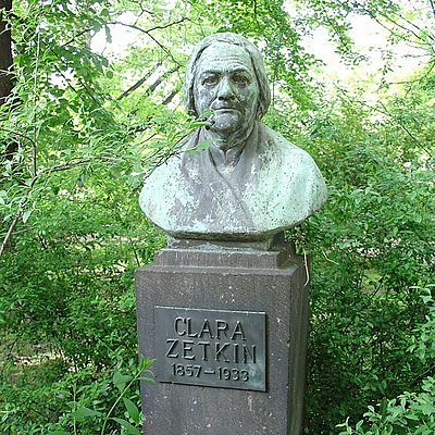 What was the name of the international women's conference that Clara Zetkin organized in 1910?