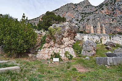 What was the name of the treasury built by the Athenians at Delphi?