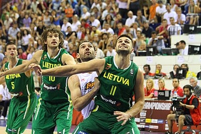 Which Lithuanian player was named to the All-EuroBasket Team in 2015?