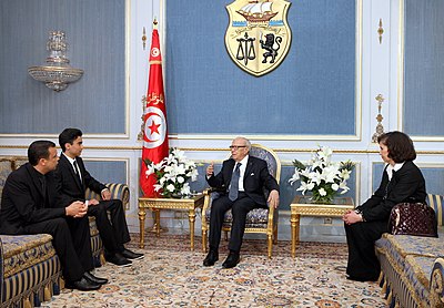 Which French President's death did Essebsi express condolences for in 2019?