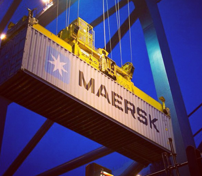 What is the size of a standard Maersk shipping container?