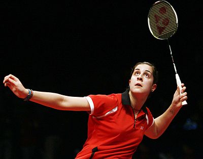 Which Olympic Games did Carolina Marín win a gold medal in women's singles badminton?