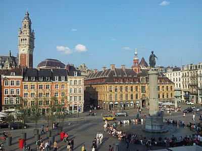 What is the name of the business district constructed in Lille in 1988?