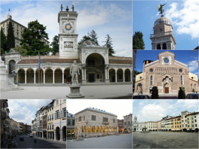 Which famous architect designed the Loggia del Lionello in Udine?