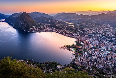 What is the population of Lugano as of December 2020?