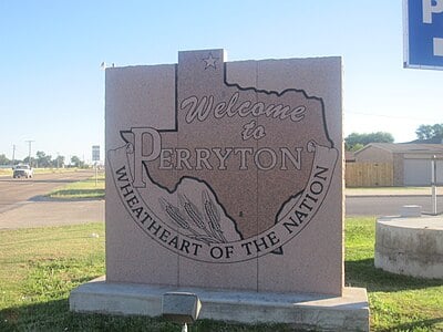 What is the name of the airport near Perryton?