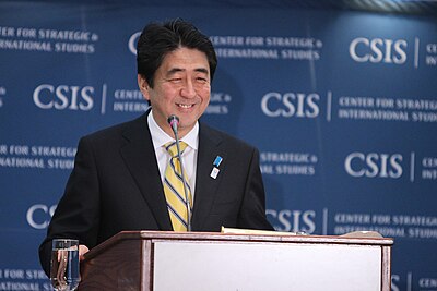 How many times did Shinzo Abe serve as Prime Minister?