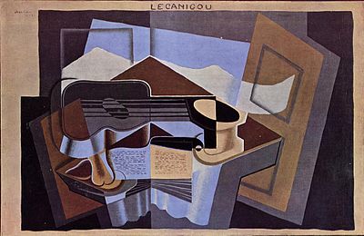 Did Gris incorporate any text in his Cubist works?