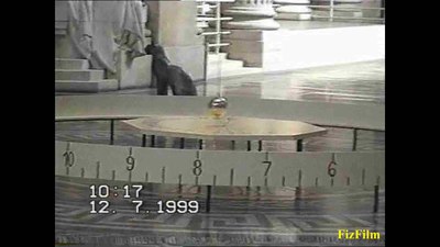 Does a Foucault pendulum swing back and forth or rotate?
