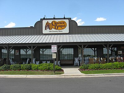 What is the primary theme of Cracker Barrel's gift stores?