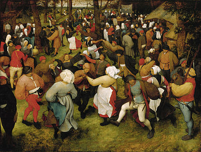 What type of scenes did Bruegel put on a larger scale?