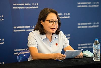 What significant role does Sylvia Lim hold within her political party?