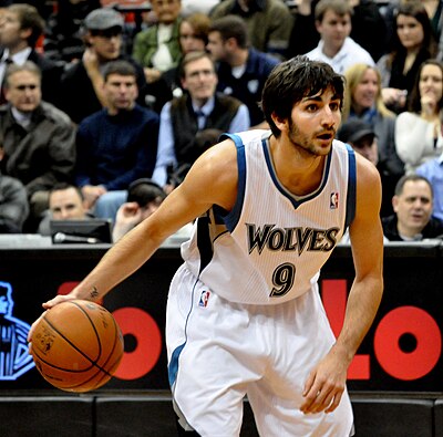 Rubio was the first player born in the what to be drafted by an NBA team?